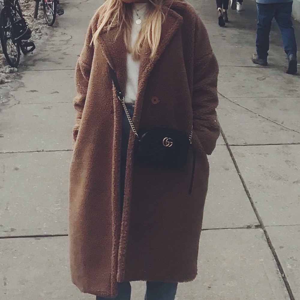 Camel Chunky Teddy Coat